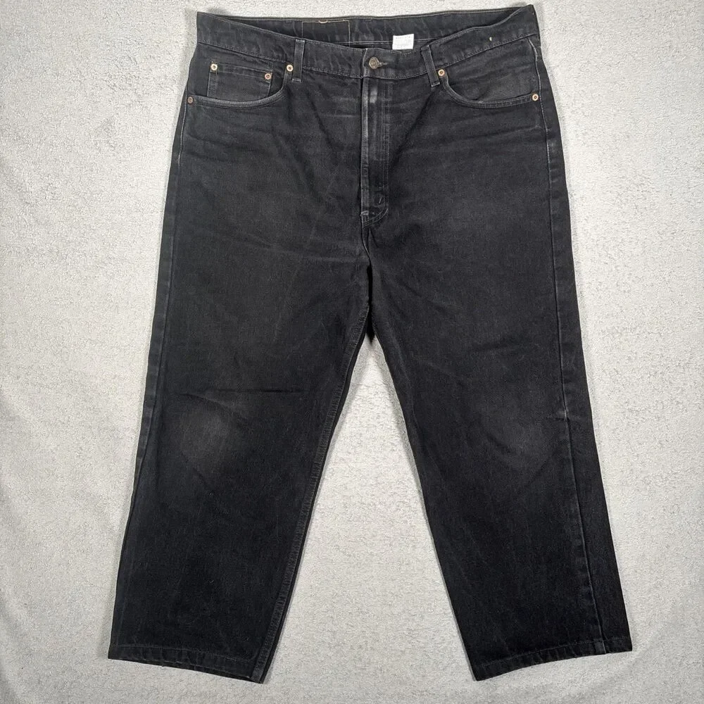 Vintage 90s Levi’s 550 Relaxed Fit Jeans Black Mens Size 42x30 Fits 40x25 Grunge